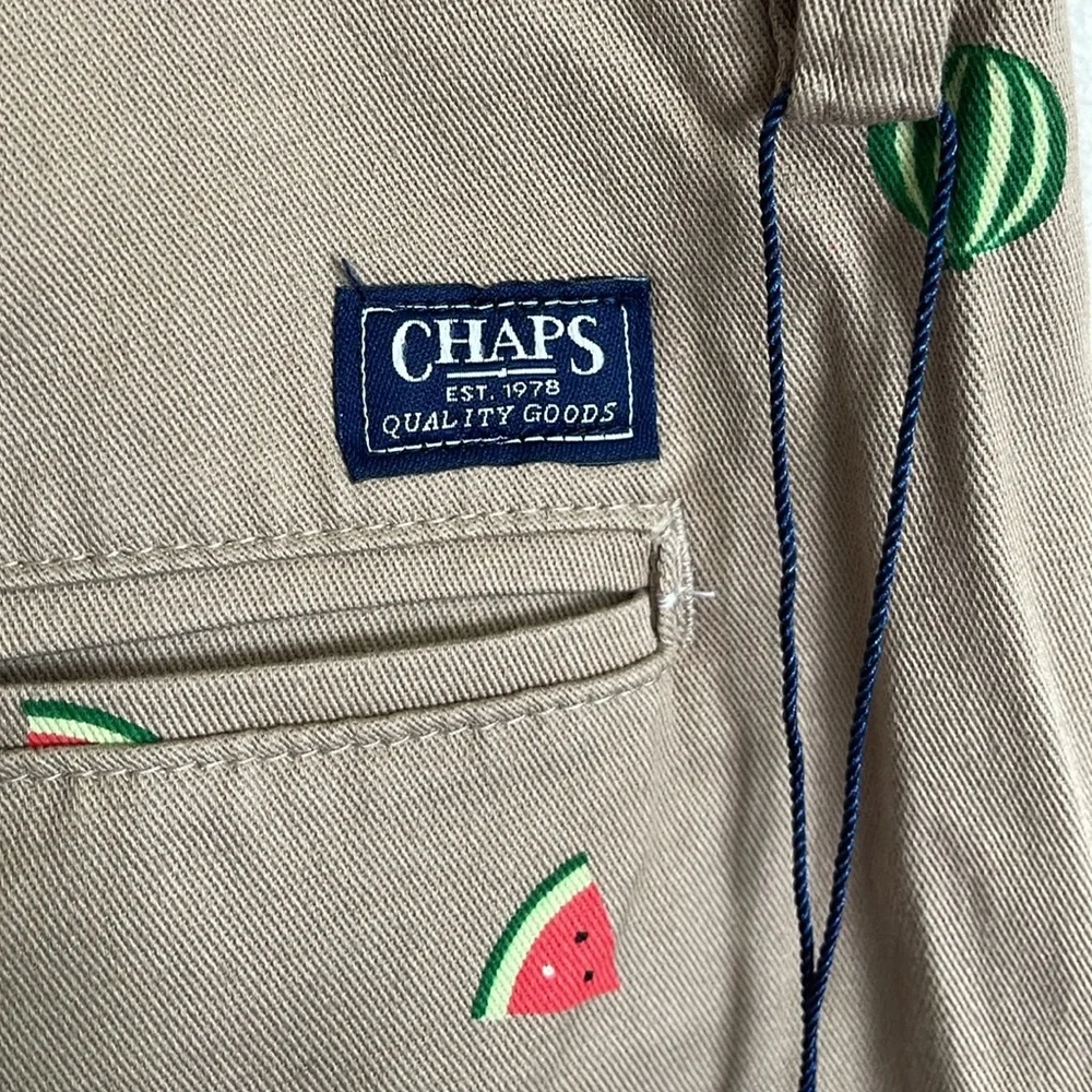 Chaps Coastland Wash Men's Vintage Khaki Watermelon Print Graphic Casual Shorts
